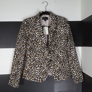 J. CREW $159 Leopard Print School Boy Jacket S NWT!
